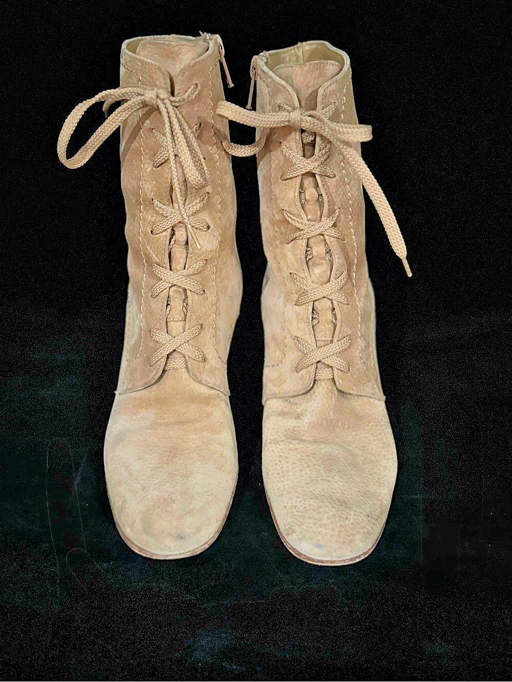 Isaac Mizrahi Lace-Up Suede Heeled Boots 40